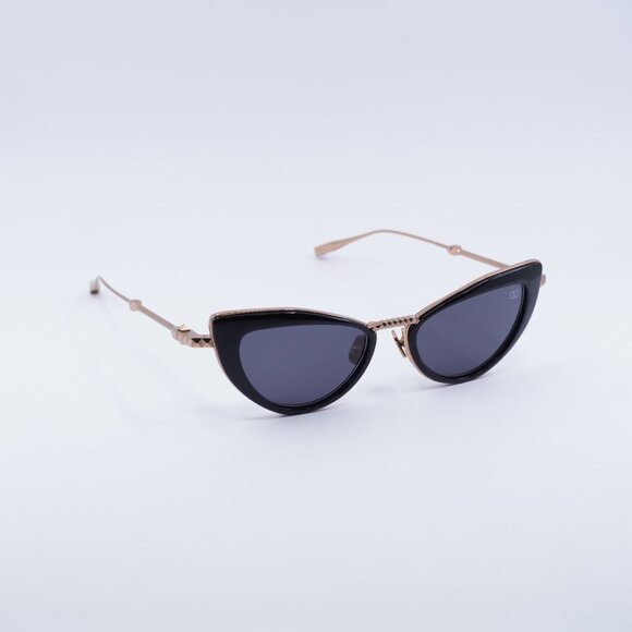 Valentino VIII VLS-102A Sunglasses Black/Rose Gold Cat Eye Frame, Grey Lenses main image 11
